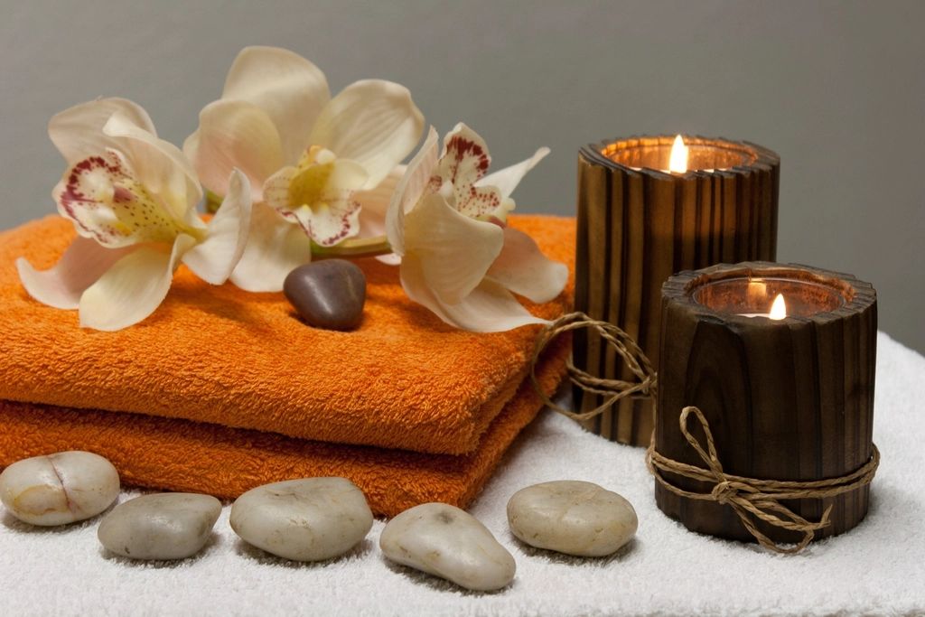 A spa treatment room prepared for a guest